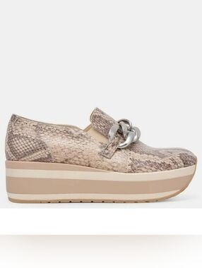 Dolce Vita Jhenee Women's Sand Snake Embossed Slip-On Platform Wedge Loafers 9